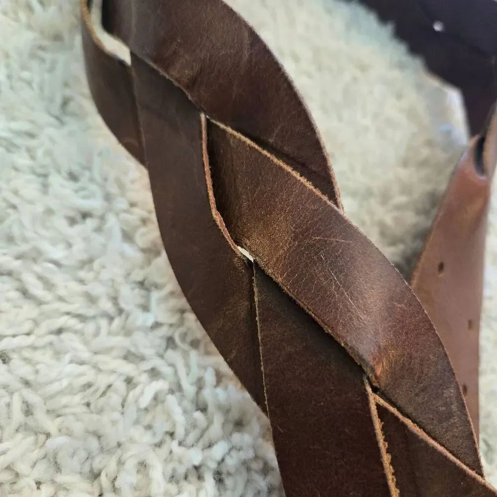 Banana Republic Dark Brown Braided Leather Belt Small - Picture 7 of 8
